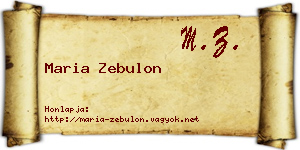 Maria Zebulon névjegykártya
